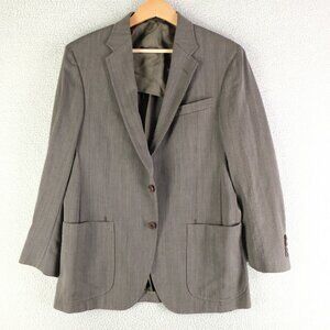 Coppley Blazer Mens 40S Short Brown Herringbone Birdseye Two Button Black Label